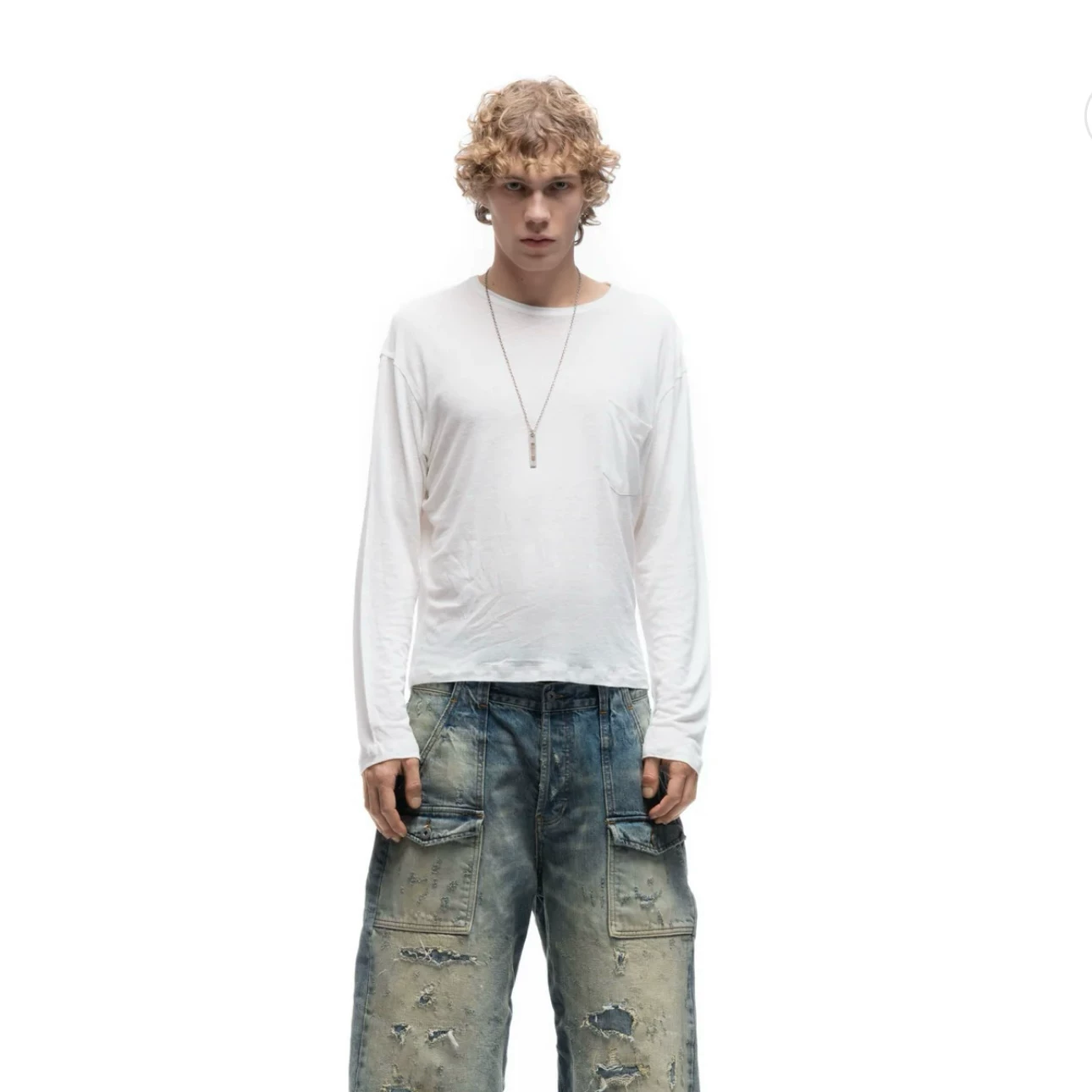 No Faith Studios Basic Structured Linen Bottom Shirt Pocket Design Cleanfit Three Color Long Sleeve