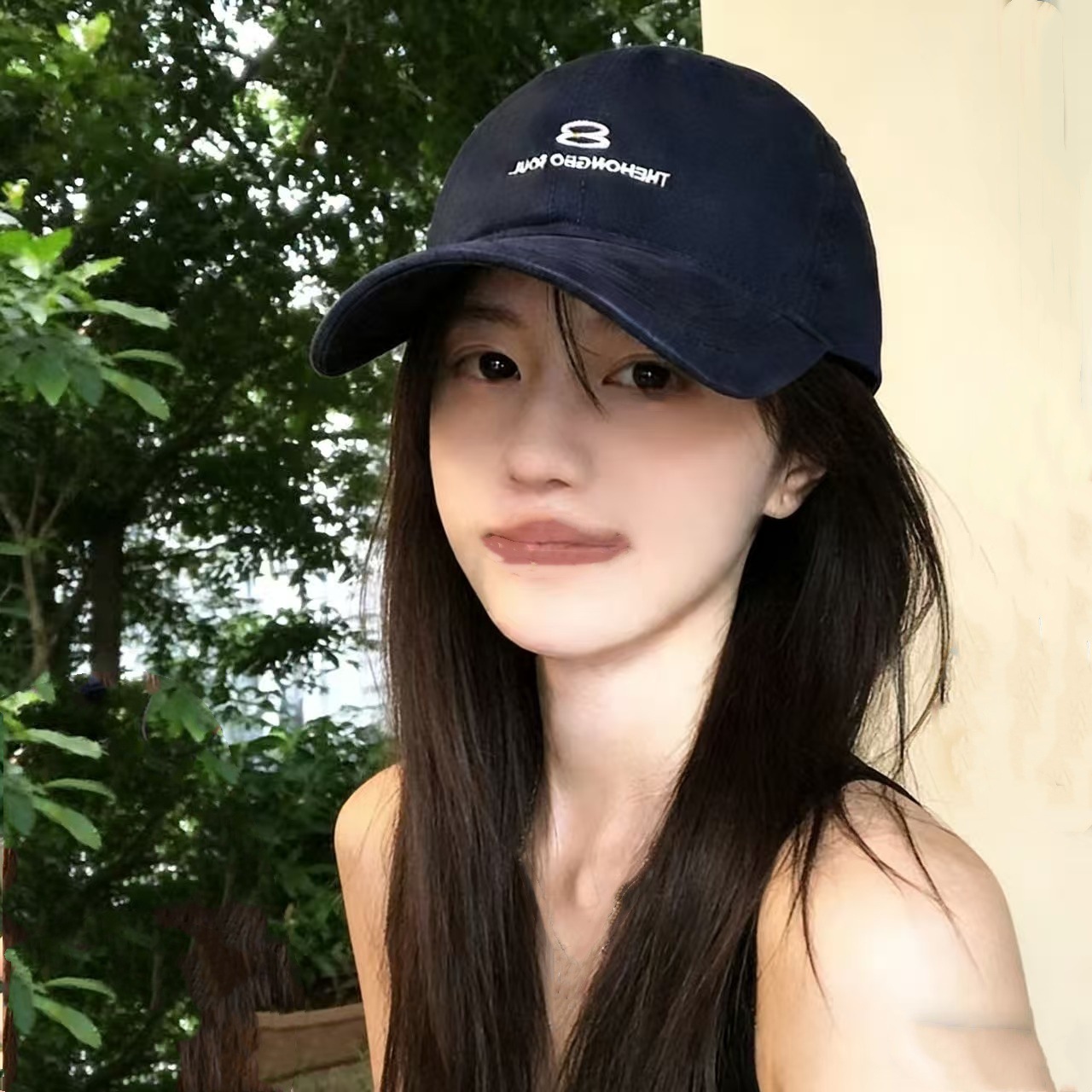 Korean-Style American New Letter Baseball Cap with Embroidery, Large Head Circumference, Street Style, Couple's Sunshade, Versatile, Simple Design, Unisex