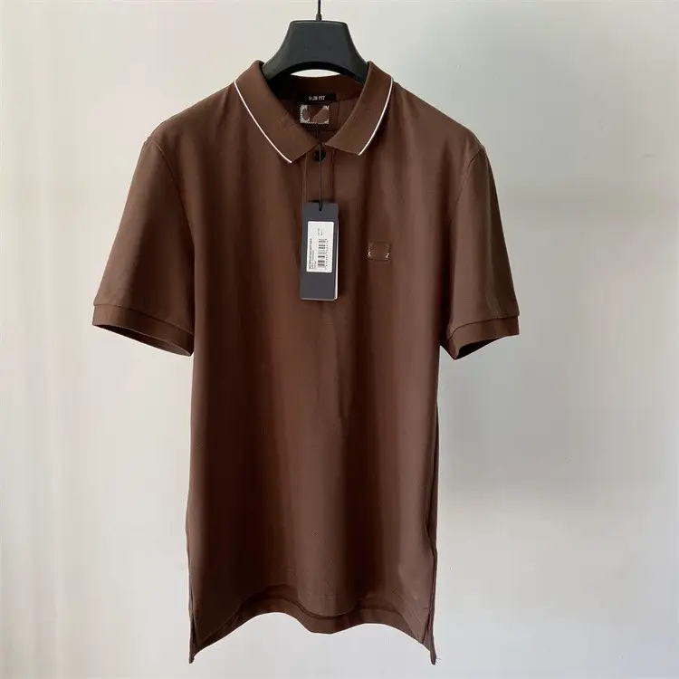 New arrival Summer Men High Quality Pearl Cotton Lapel Half Sleeve Polo Shirt Short Sleeve Youth Slim Looking Trendy T-Shirt