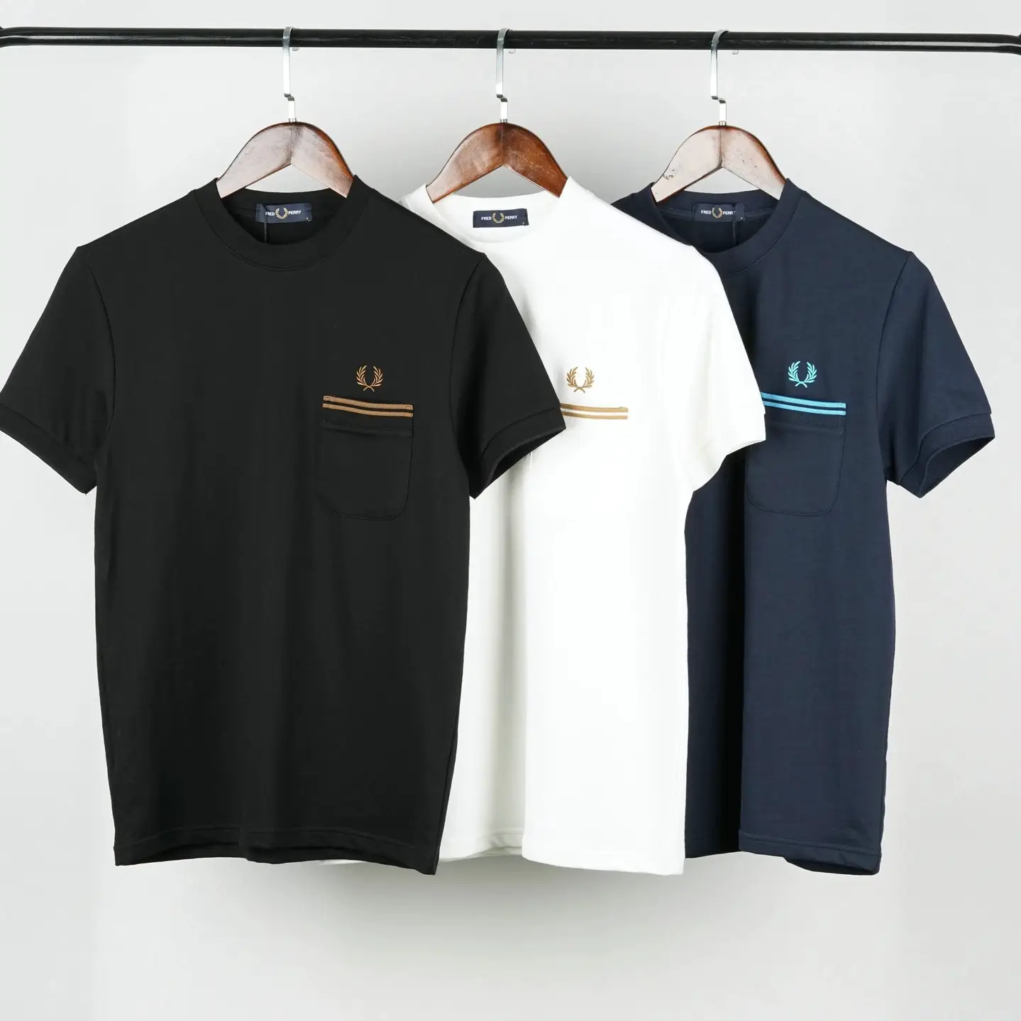 必入Fred Perry Twin Tipped新款经典麦穗刺绣休闲短袖T恤