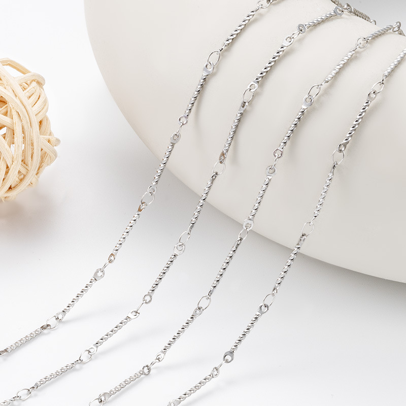 Stainless steel twist rod chain welded joint twist chain does not fade necklace bracelet stainless steel twist chain diy in stock
