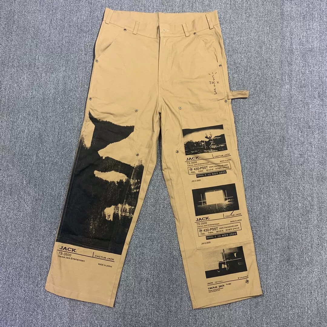 Travis Scott Cactus Jack Ps System Work Pants Workwear Casual Trousers