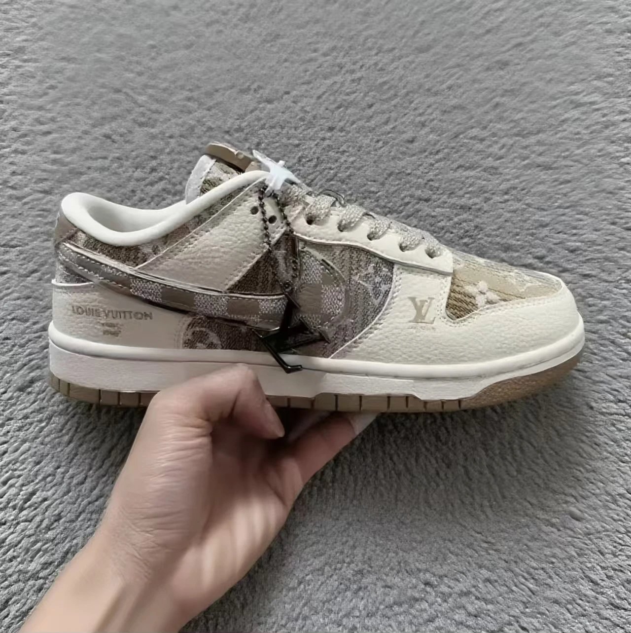 现货【现货/头层皮/秒发/摩擦声】纯原联名款dunk白棕 NK Dunk Low 扣篮系列 复古低帮休闲运动滑板板鞋 休闲鞋 运动鞋 篮球鞋 白棕