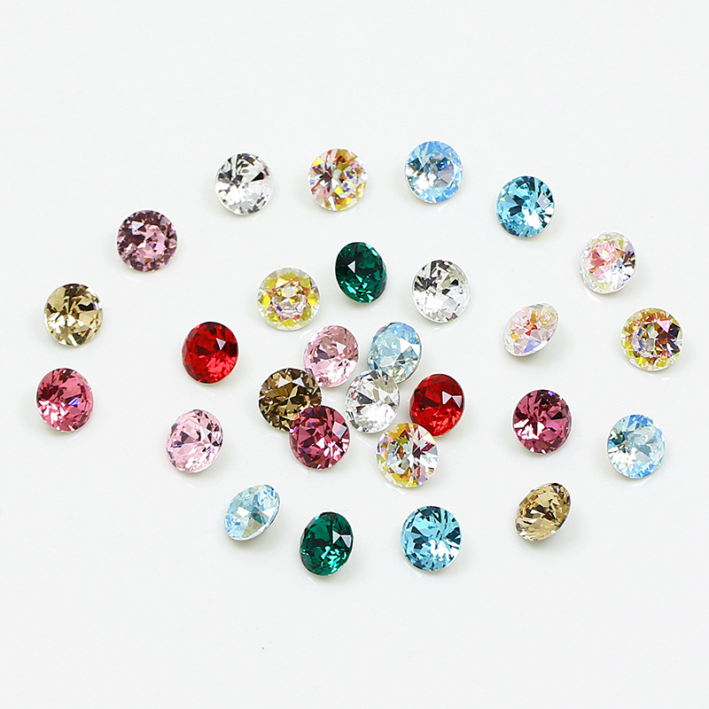 Dongzhou Round Pointed Bottom Diamond 5mm Round Pointed Nail Art Diamond Ss22 Flash Crystal K9 Whole Batch Nail Art Jewelry Earrings Water