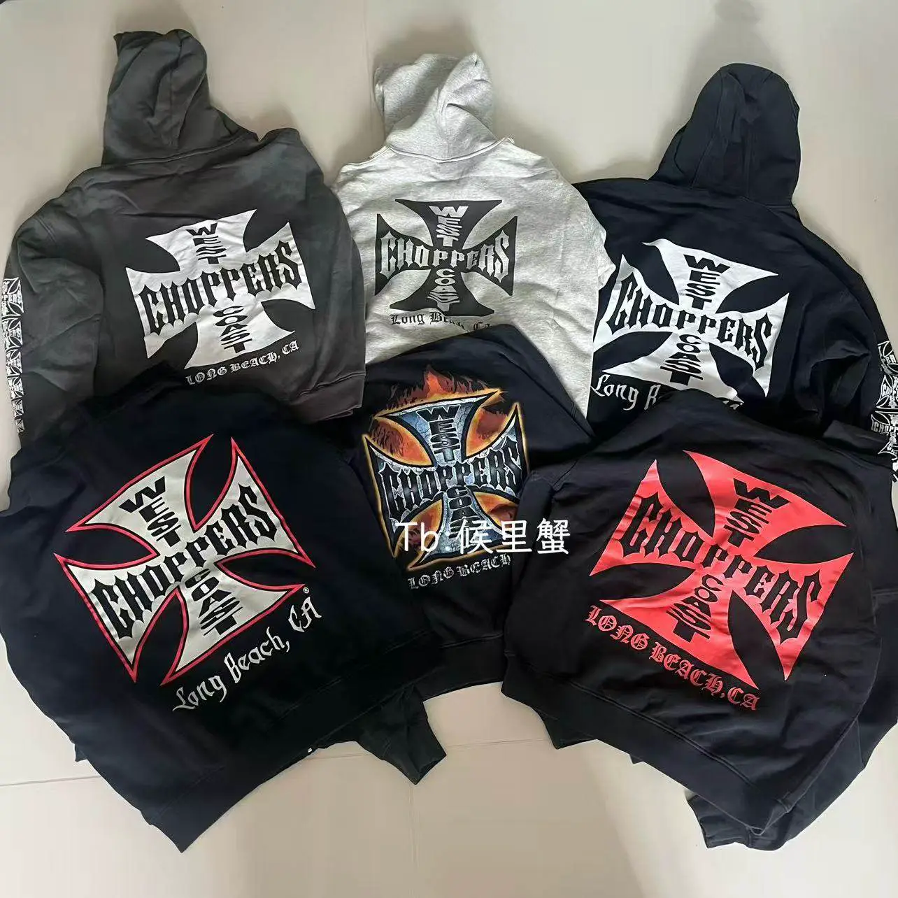 Present/ERD West Coast choppers Cross print Embroidered Washed Used Cardigan Hoodie Hoodie