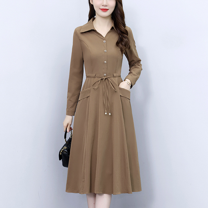 plus size dress Women's Fashionable Elegant Belly Covering Mid-length Skirt Spring and Autumn New
