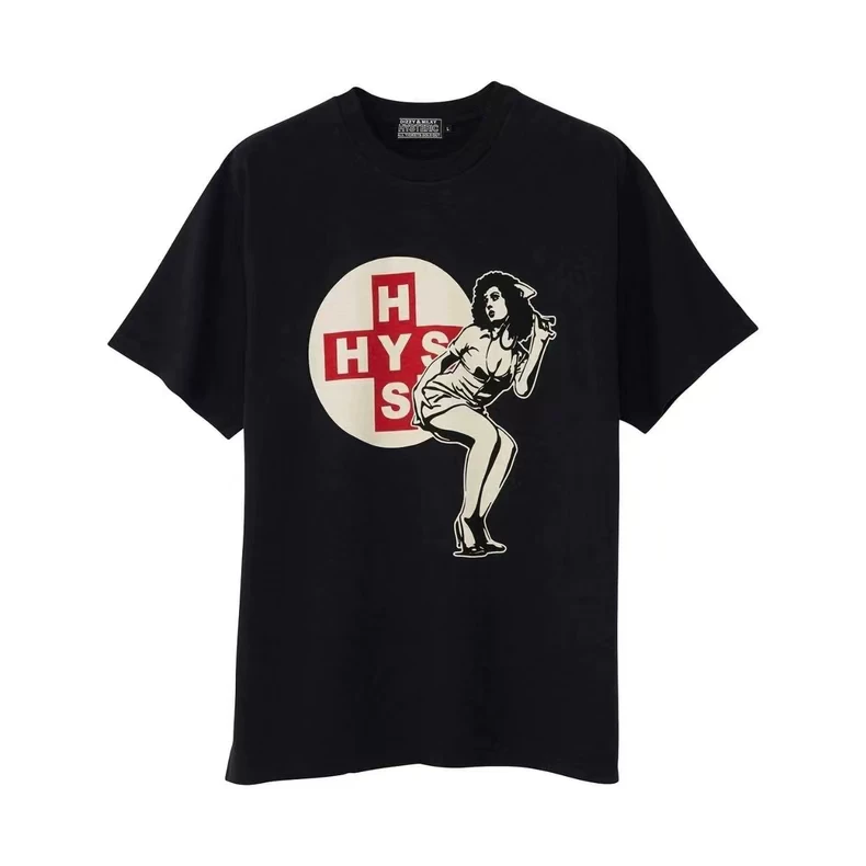 Hysteric Glamor Printed Short-Sleeved T-Shirt for Women, Casual Style for Both Men and Women