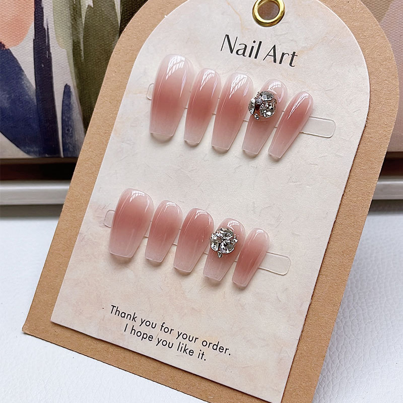 Handmade Wearable Nail Art Stickers with Flashing Nail Art, Removable Finished Nail Pieces