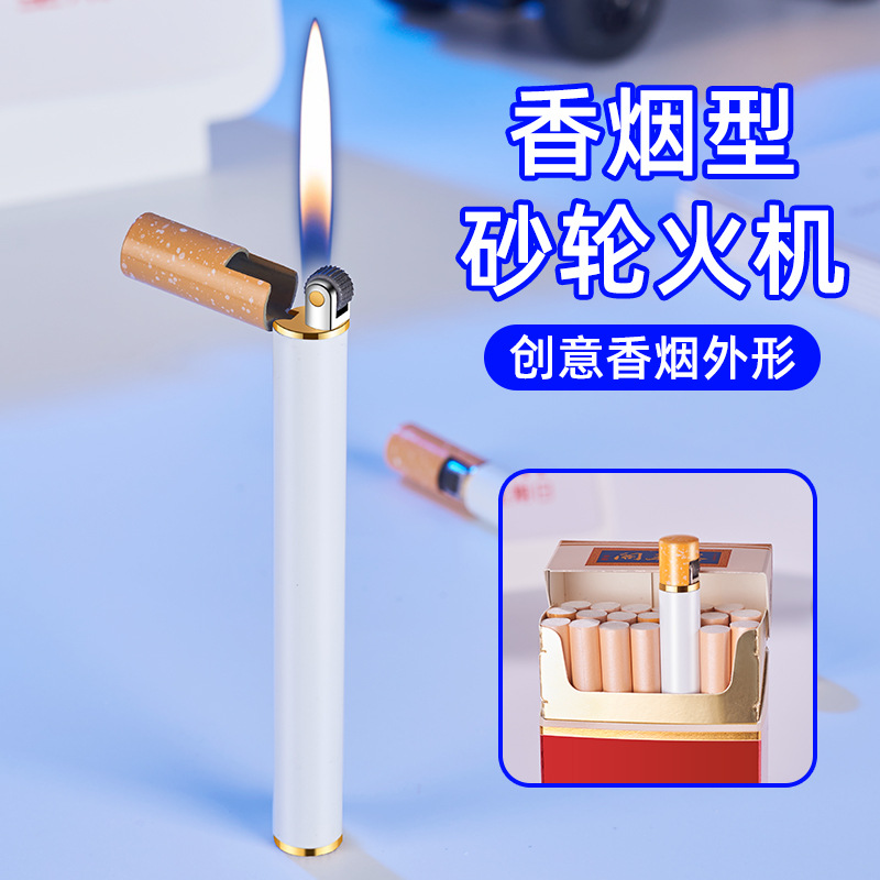 Mini fine cigarette grinding wheel open flame lighter metal creative personality lighter wholesale