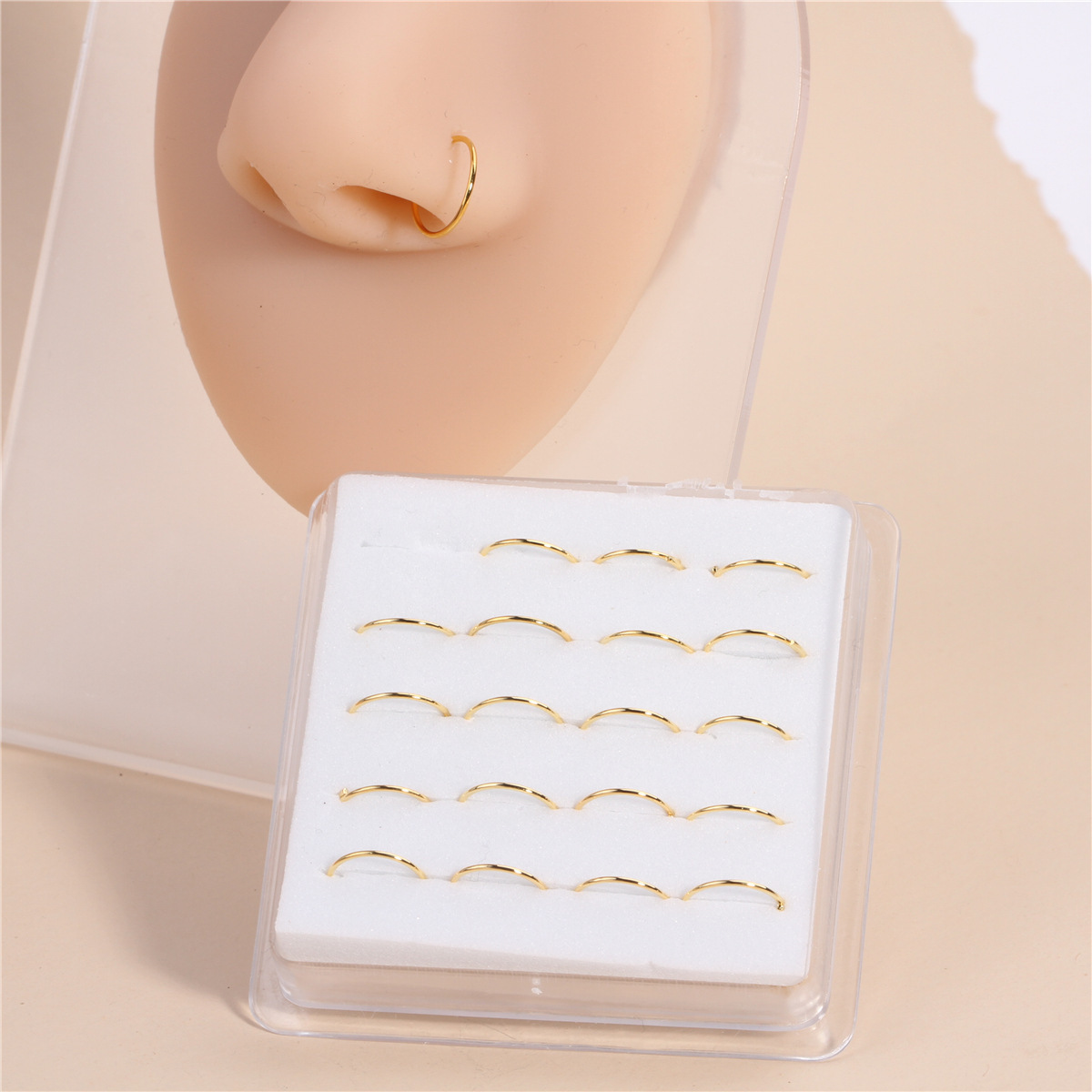 20 Pack Europe and the United States cross-border minimalistic nose ring suit personality tide cool nose ring fashion Joker nose nail nose jewelry wholesale