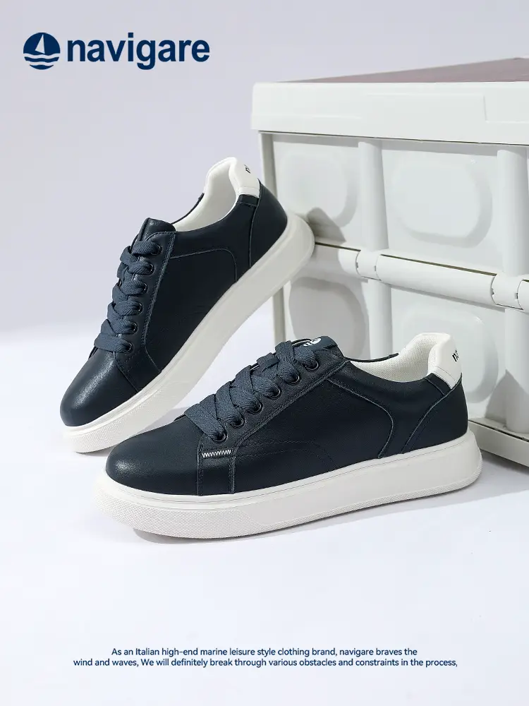 Navigare Italian Small Sailboat Genuine Leather Men's 2025 Spring and Summer New arrival Easiest for match Classy First Layer Cowhide Sneakers