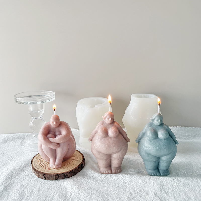 Cross-border new products Nordic abstract diy body candle silicone mold fat woman resin ornaments mold spot