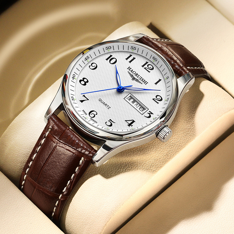 Men's Watch Business Student Retro Top Ten Waterproof Quartz Men's Watch Genuine Brand Luminous Large Dial Swiss Movement