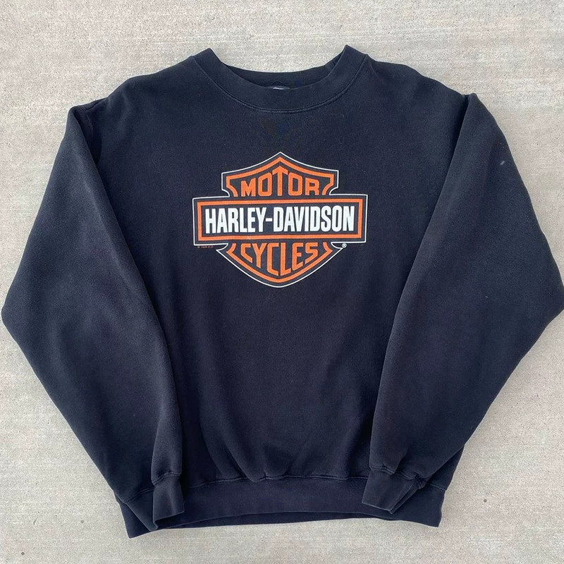 Motorcycle style American retro vintage long sleeved Amikaji men's and women's casual hooded shoulder sweatshirt trend