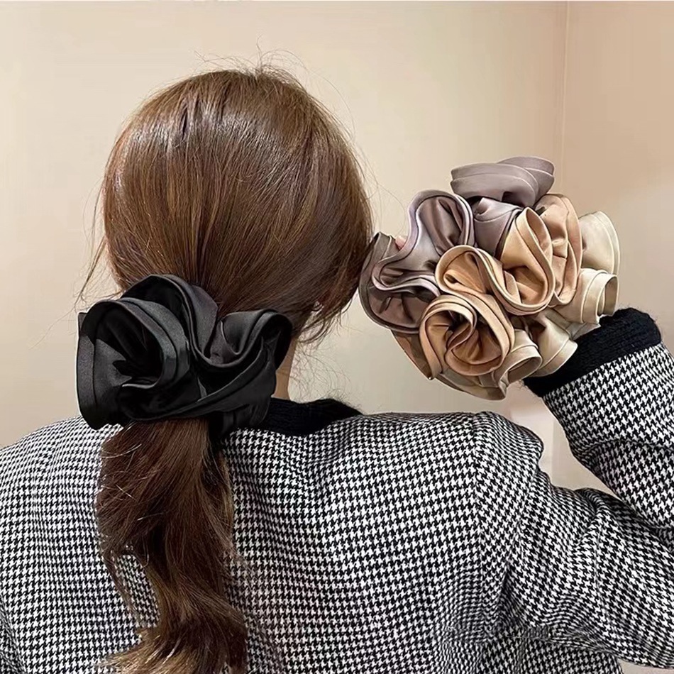 French Design Feeling Ear Edge Large Intestine Hair Ring Ins Advanced Sense Satin Hair Rope Women's Simple Elegant New Style Hair Rope
