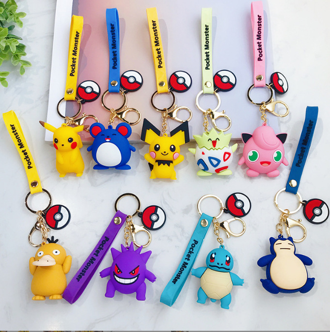 Pokémon Pikachu Keychain Couple Cute Trendy Cartoon Duck Doll Keychain Bag Pendant