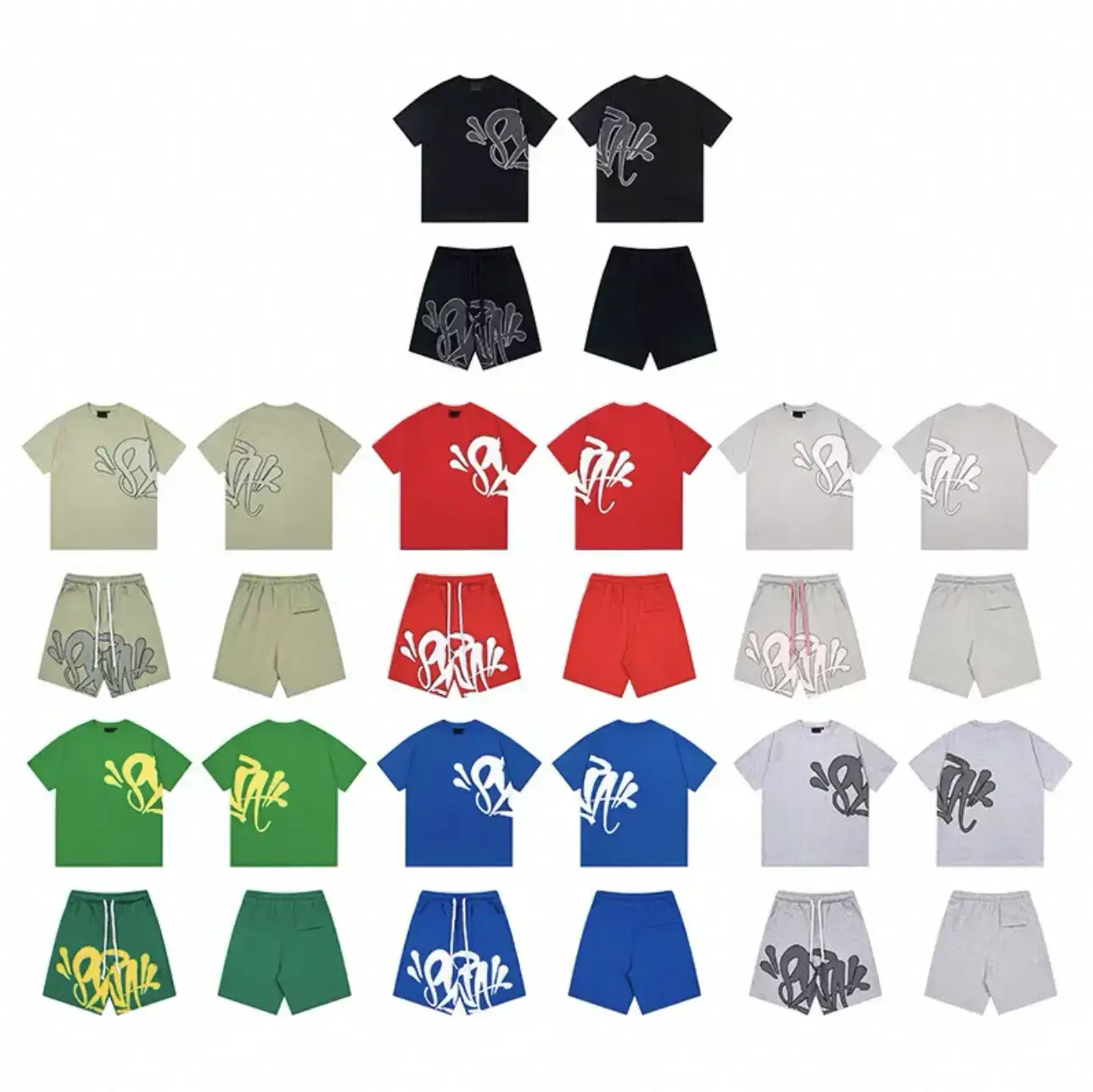 American Street Hip-Hop T-Shirt for Men with Letter Print, Loose Short-Sleeved Top, Casual Shorts, Versatile Sports Suit