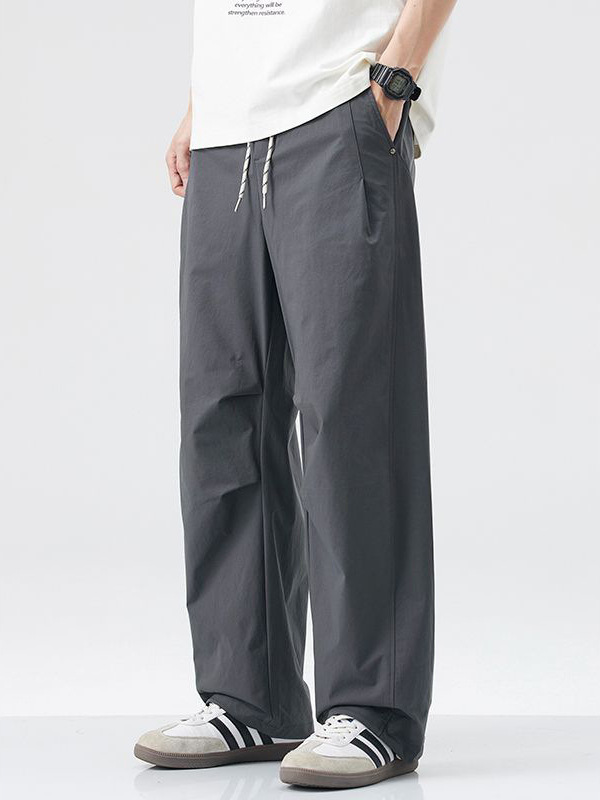 Mingge | Summer Thin Wide-Leg Drape Workwear Paratrooper Pants Men's American Retro Trendy Loose Straight Casual Pants