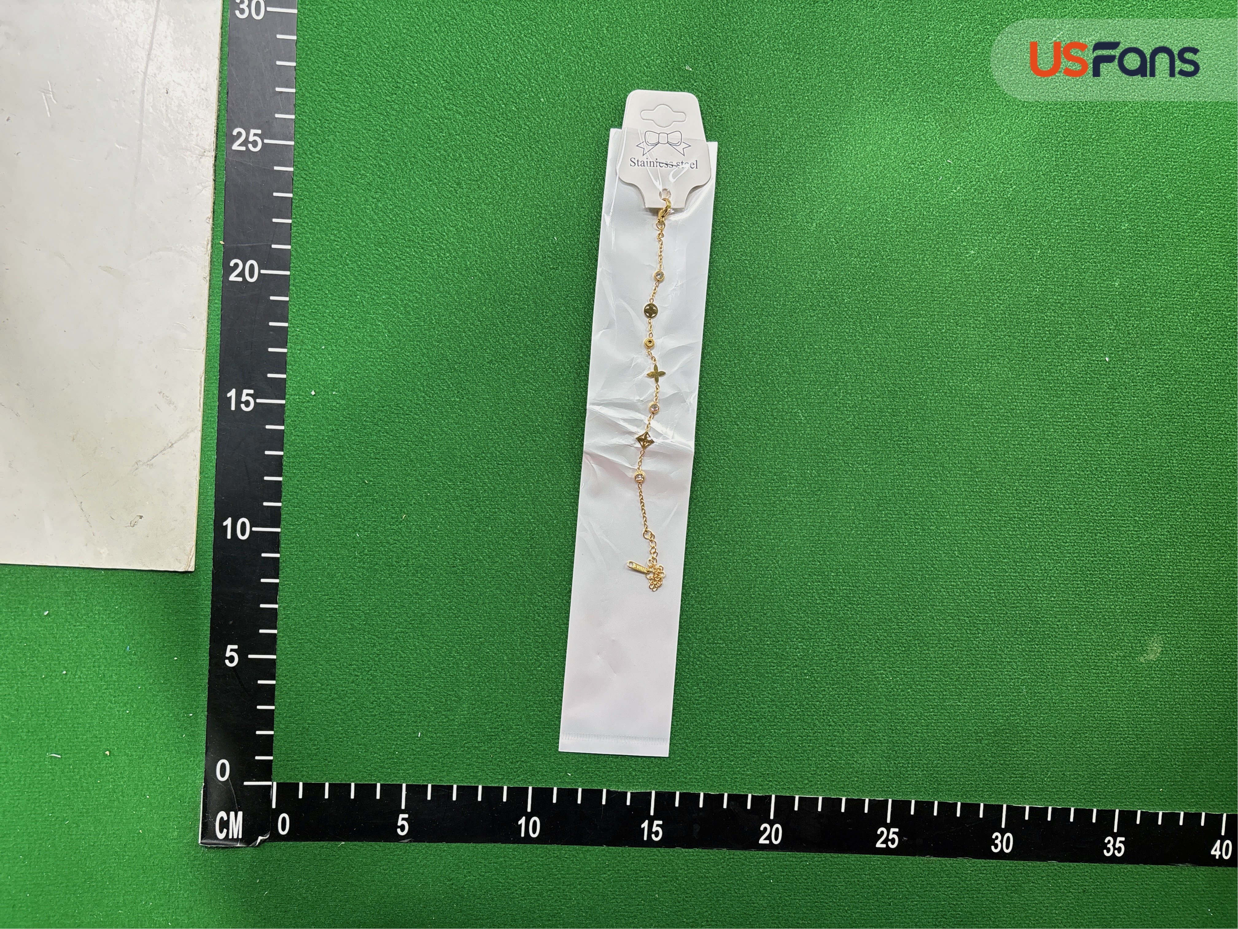 l四叶草镂空花卉手链亮金色细链 QC