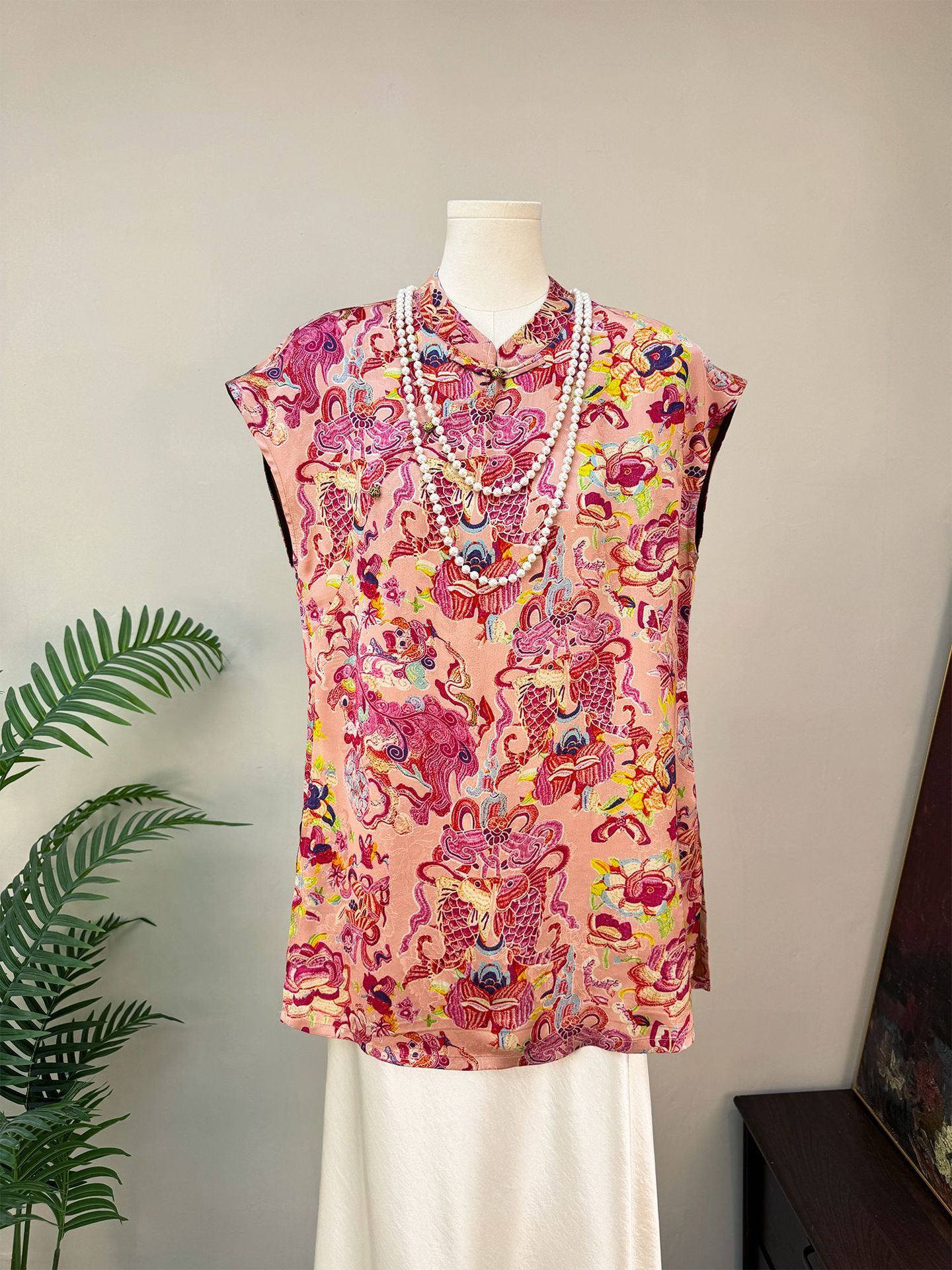 【Zhi Li】New Chinese-Style Jacquard Retro Raglan Sleeve Ao Dai 2026 Summer New Stand Collar Slimming Elegant Top