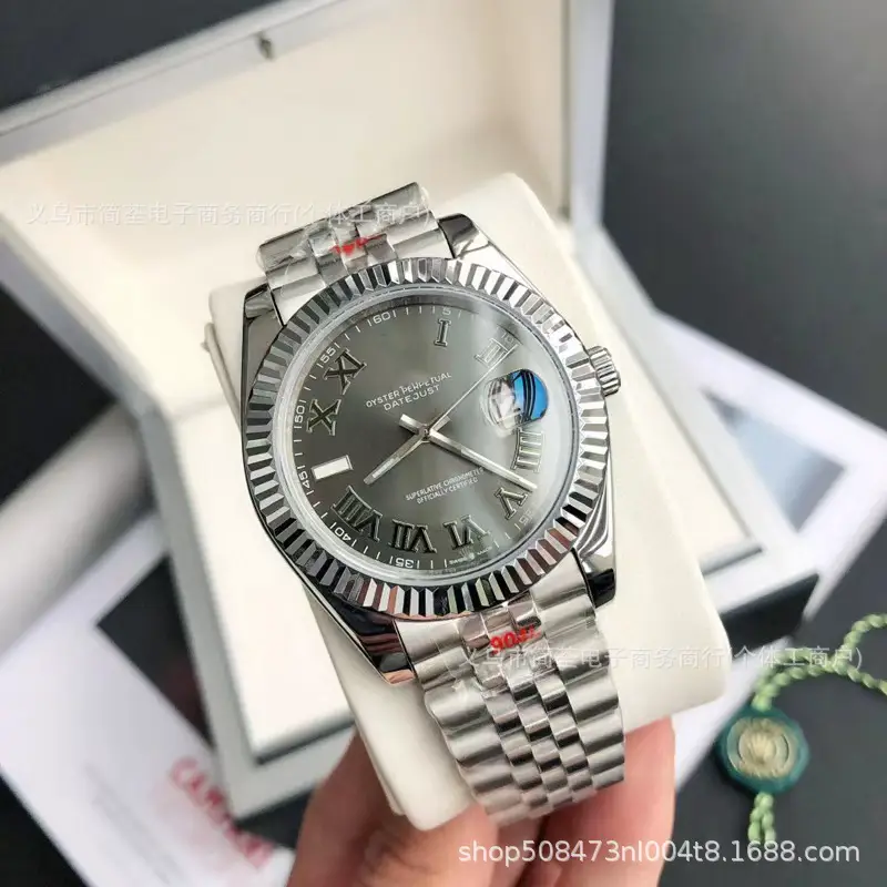 Factory water ghost direct supply foreign trade men's watch automatic mechanical log type labor business steel belt waterproof luminous watch