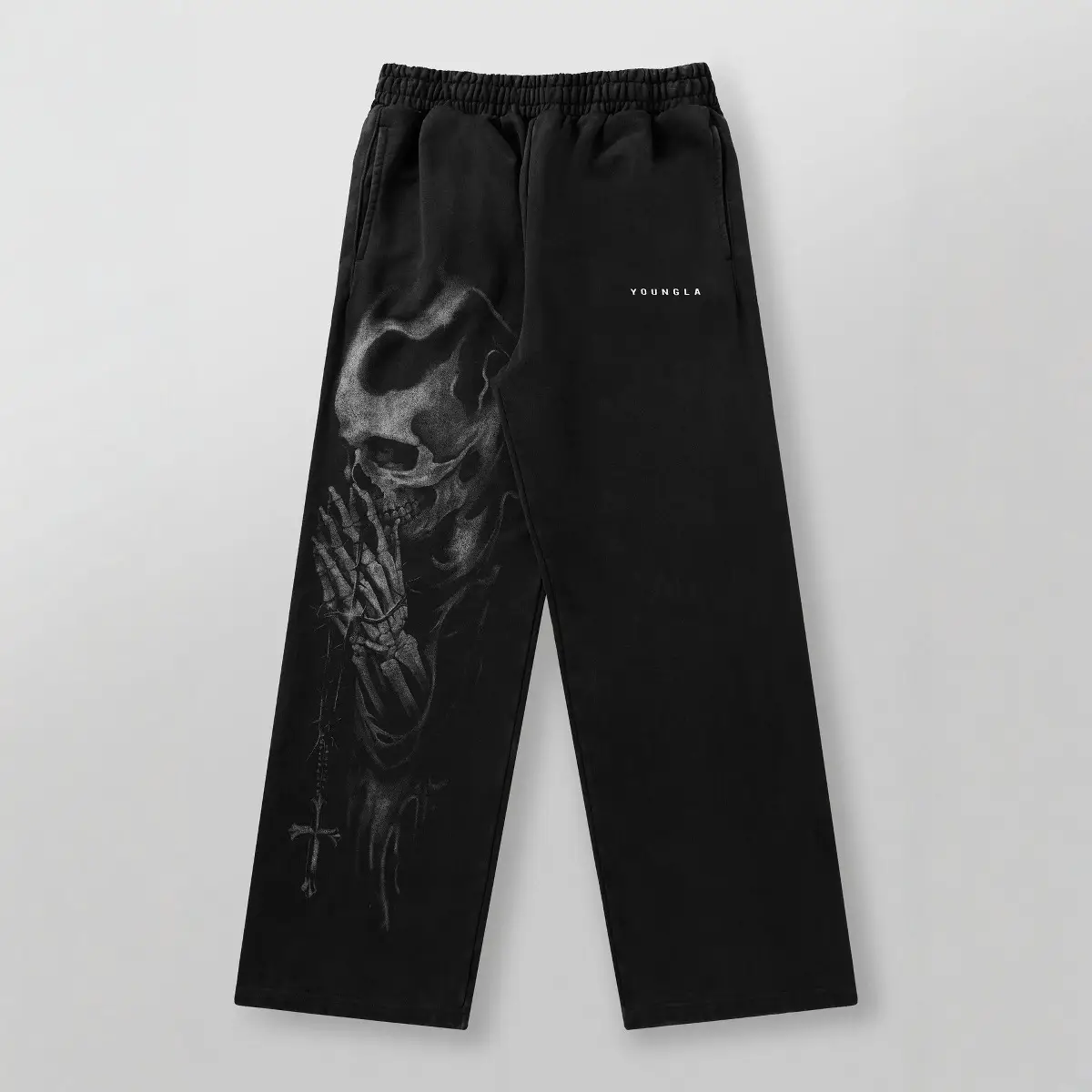 YOUNG LA New Men's Fitness Pants American High Street Retro Hip Hop Style Printed Casual Pants