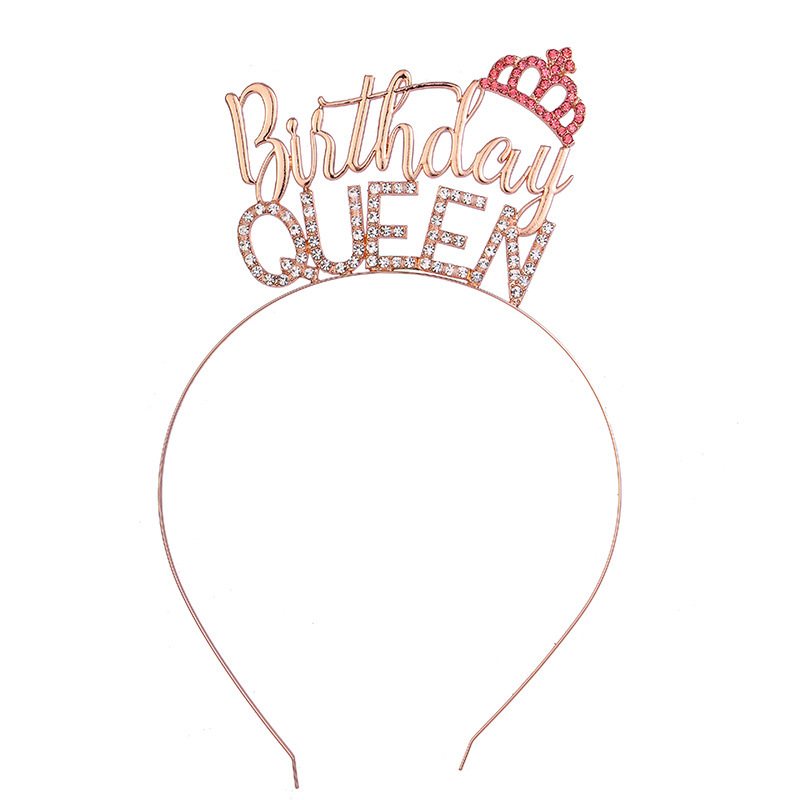 New fashion metal crown Birthday Queen Birthday Queen hair band set narrow hair band hair accessories wholesale