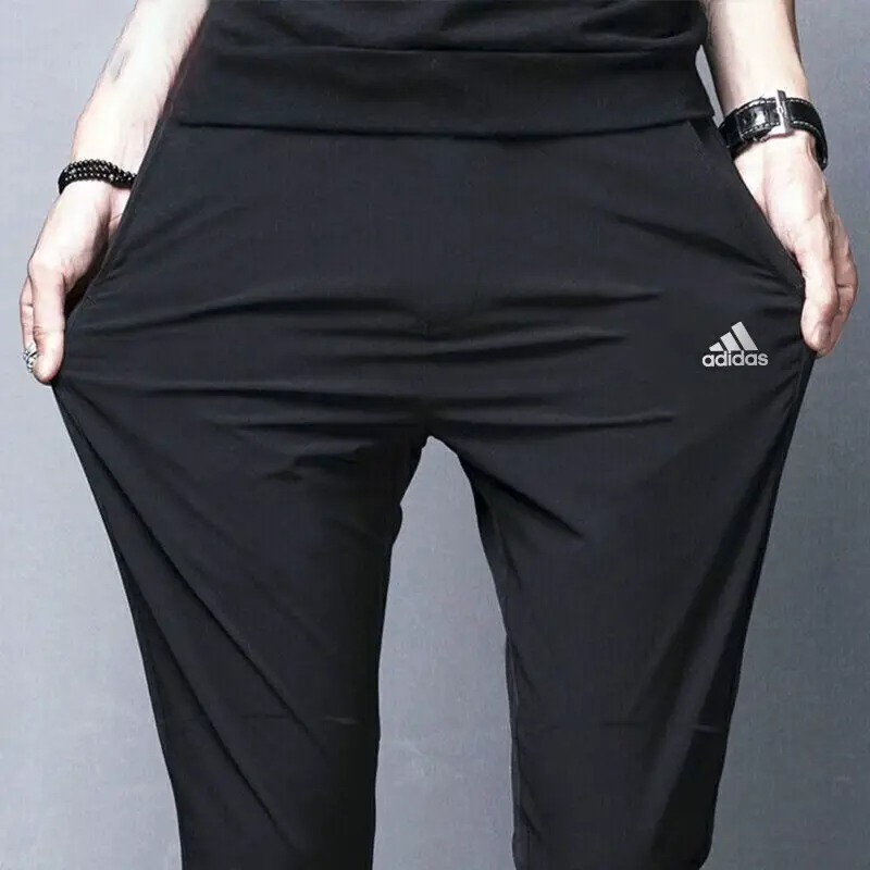 Adidas Pants Men Ice Silk Quick-Drying Sports Pants 2025 New arrival Three Stripes Thin Straight-Leg Pants pants