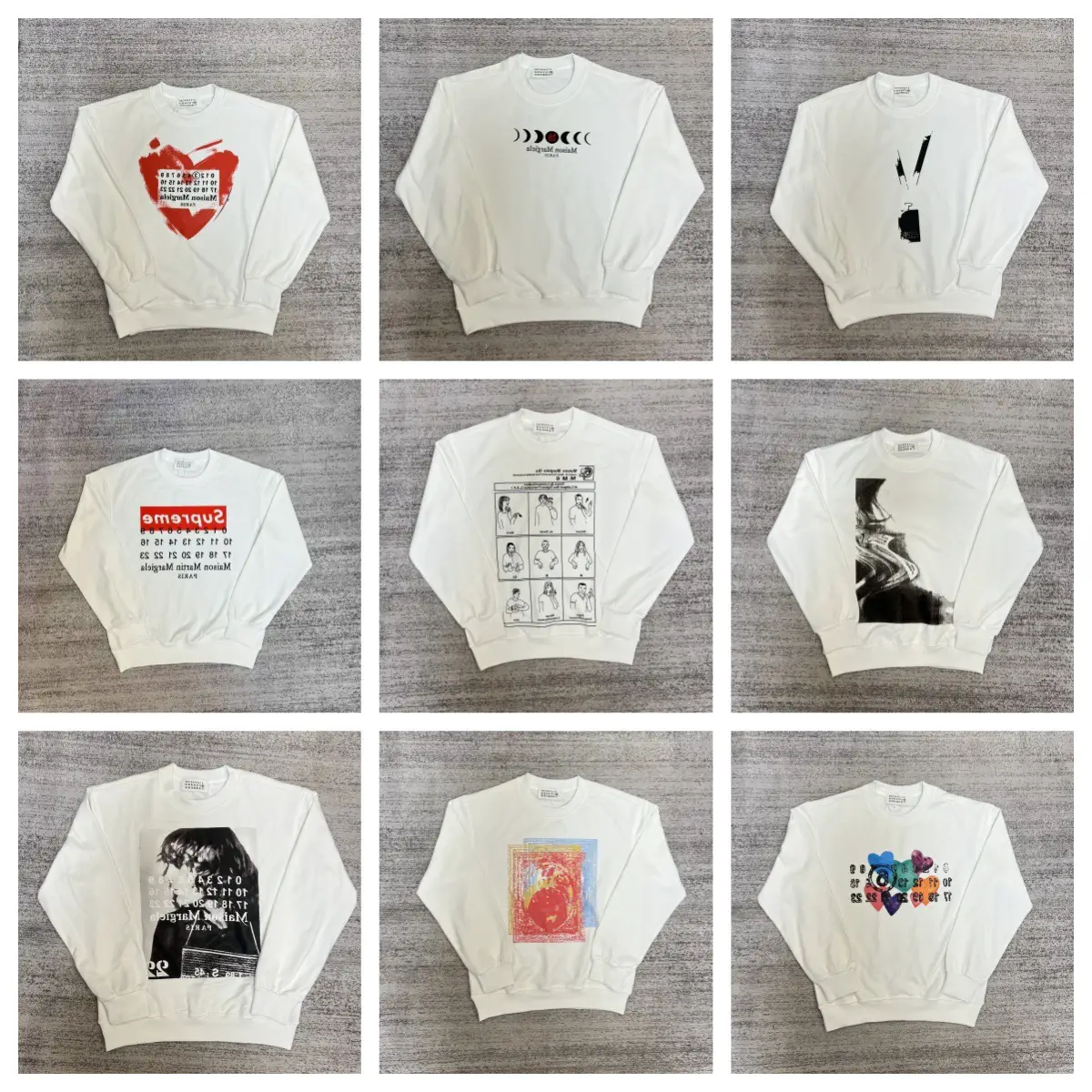 Cross-Border Maison Margiela Mm6 High-Quality Embroidered Letter Round Neck Long-Sleeved Terry Sweatshirt for Men