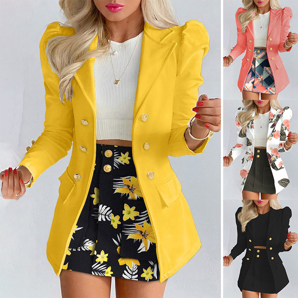 2024 Spring and Autumn Women's New Fashion suit Temperament Plaid Floral Casual Skirt Suit Two-Piece Set