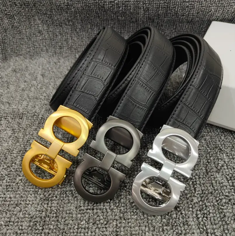 Salvatore Ferragamo Gancini Belt Black Gold