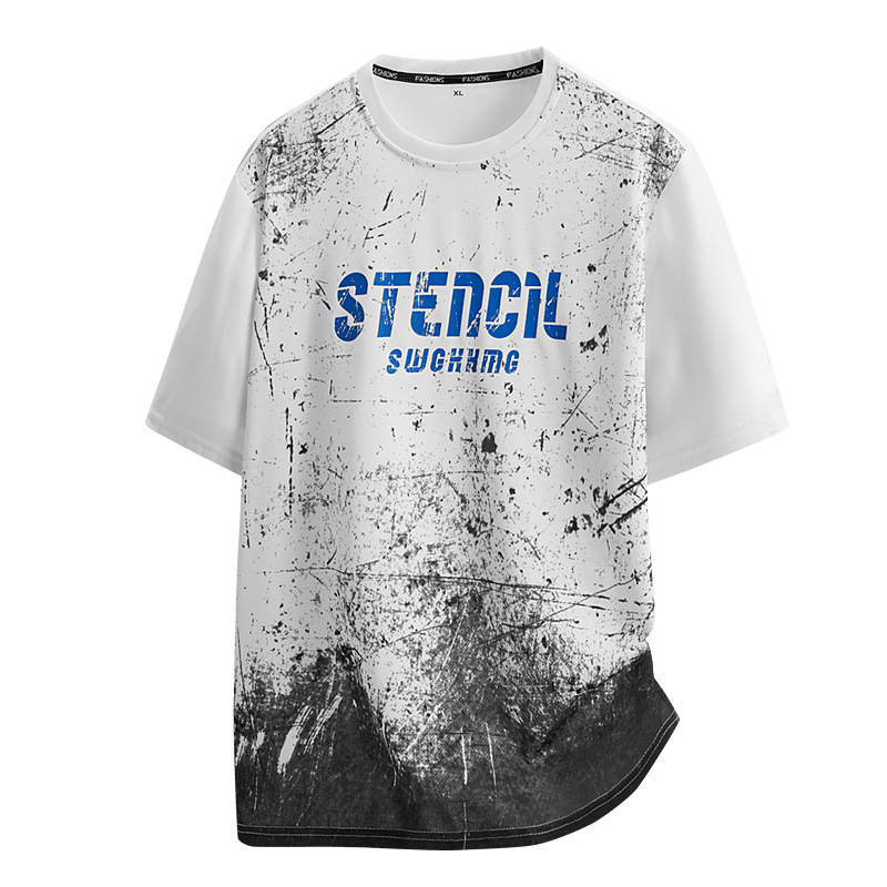 Men's Short-Sleeve T-Shirt, Summer Thin Style, Round Neck, Versatile Trendy Half-Sleeve Loose Top, Trendy Brand Casual Stylish Shirt