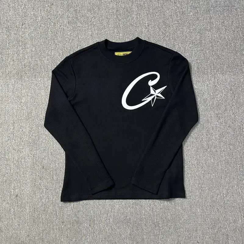 Trendy Brand Corteiz Sweatshirt Waffle Alcatraz Island 5th Anniversary Men's Long-sleeved T-shirt Cotton Street Casual
