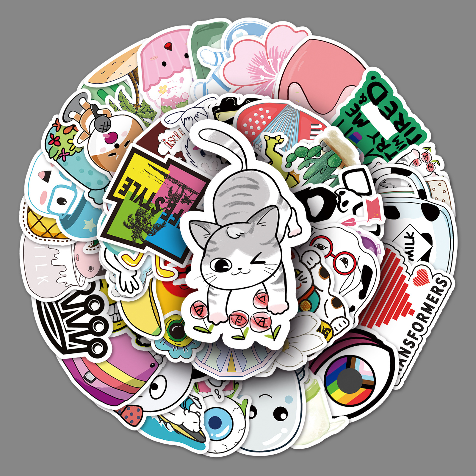 50 VSCO style cartoon graffiti personalized fresh luggage tablet computer piano waterproof stickers car stickers