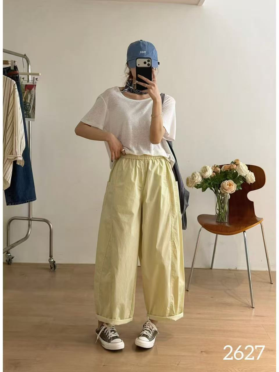 2026 Summer Casual Pants for Women, Loose Casual Korean Style, College Style Workwear, Boyfriend Style Wide-Leg Harem Pants, New Style