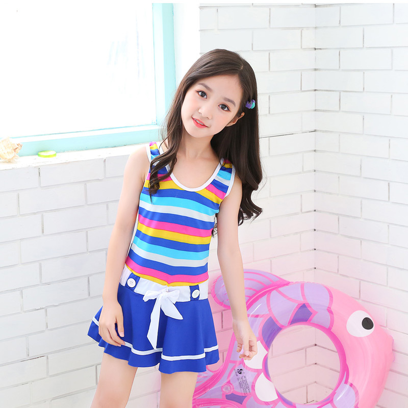 Girls' Swimwear Cute Baby Student Skirt Swim Trunks Children's Swimwear suit Children's Swimwear