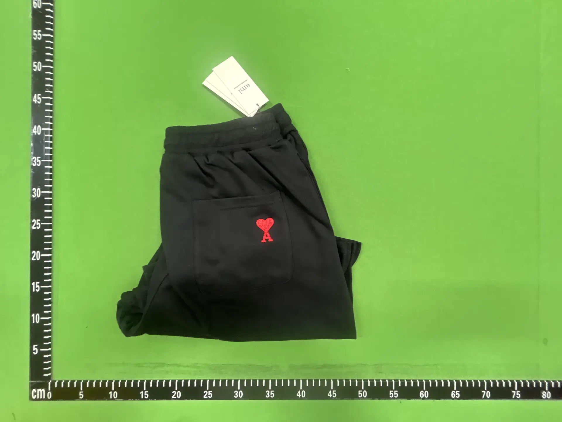AMI Paris Sweatpants Black Red Heart Logo