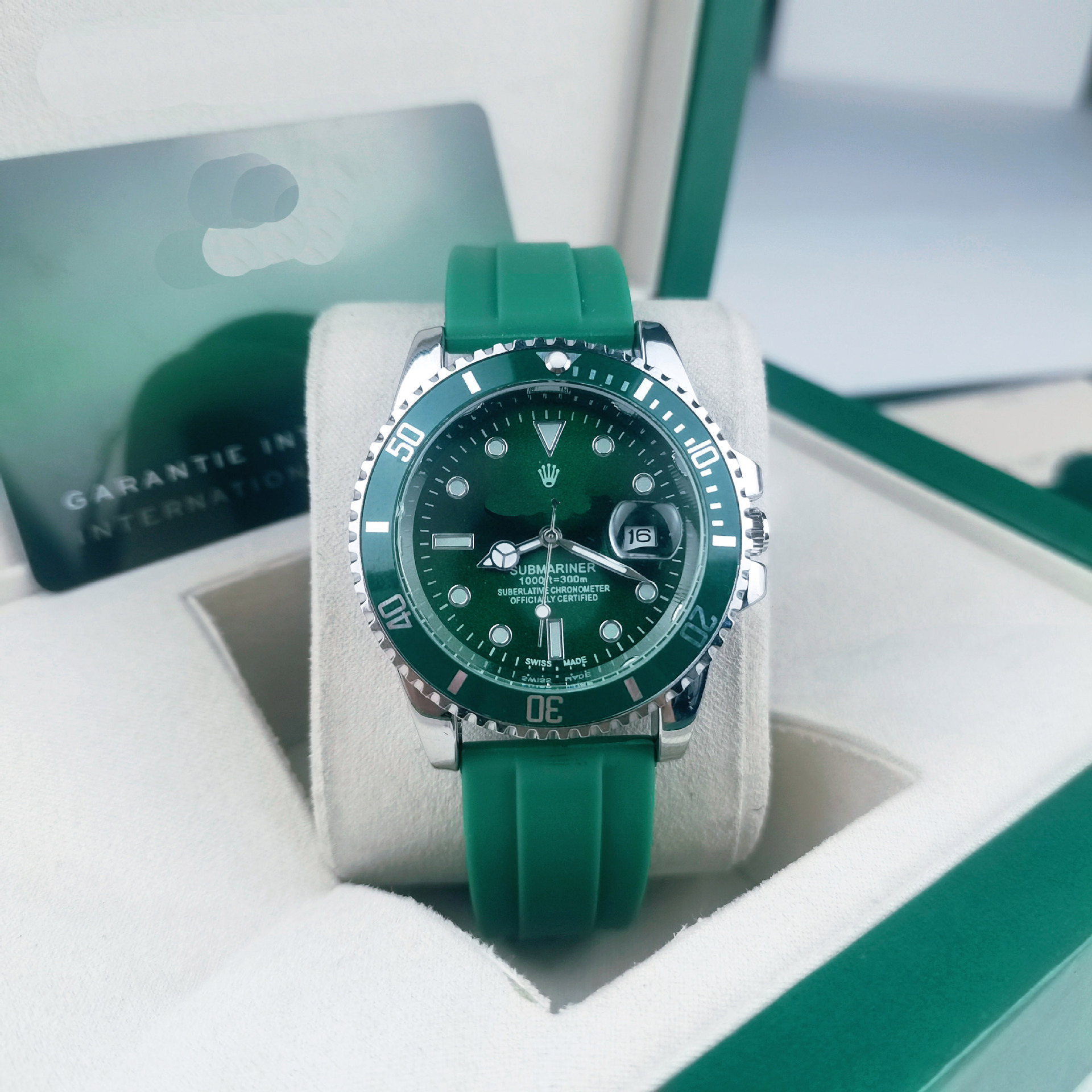 Foreign Trade Wholesale Green Water Ghost Original Silicone Men's Fully Automatic Quartz Watch Luminous Waterproof Cross-Border Dropshipping