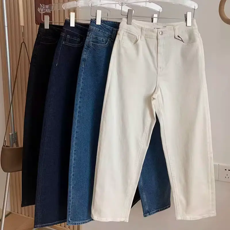 Very easy to wear~Swedish niche tapered loose wide leg high waist slim fit jeans dad pants