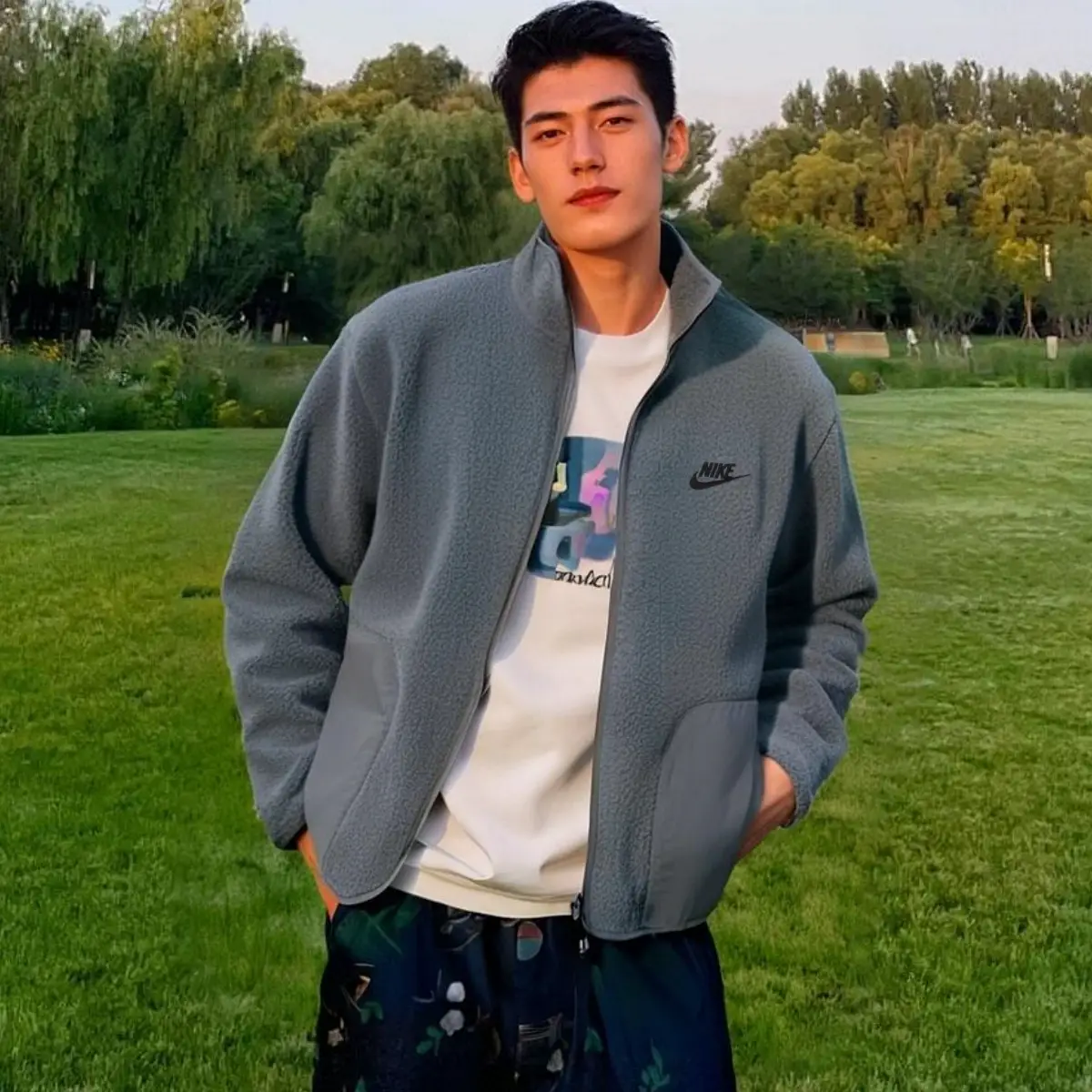 Nike Nike Genuine Polar Fleece Outwear Men's Stand Collar Windproof Sportswear Winter New arrival Outdoor Heattech Casual jacket