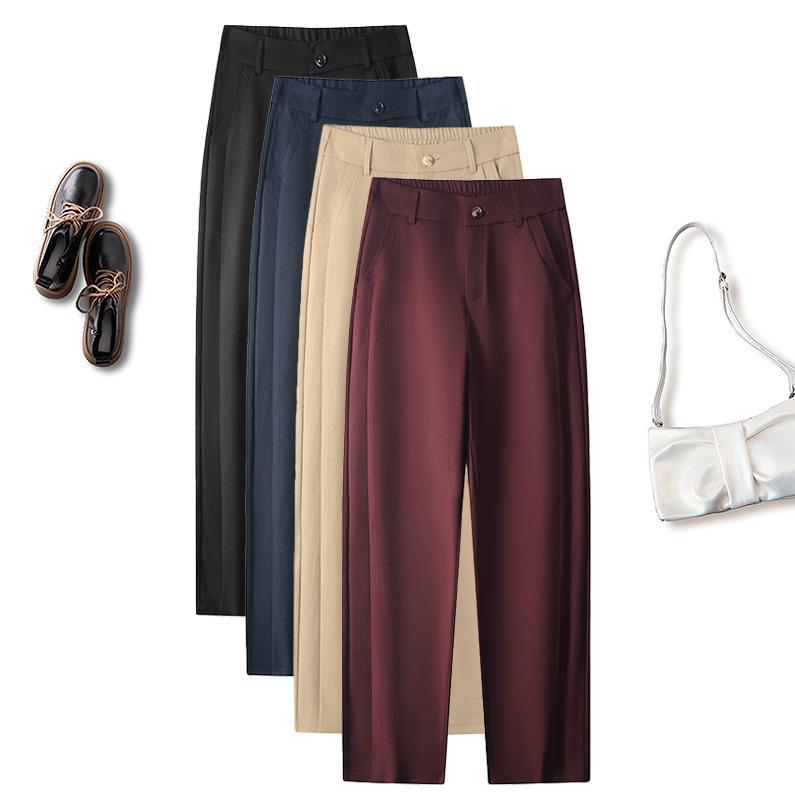 High Waist Pants Women's Spring and Autumn 2024 New Arrival Small Loose Casual Harem Pants Slimming French Stick Pipe Pants