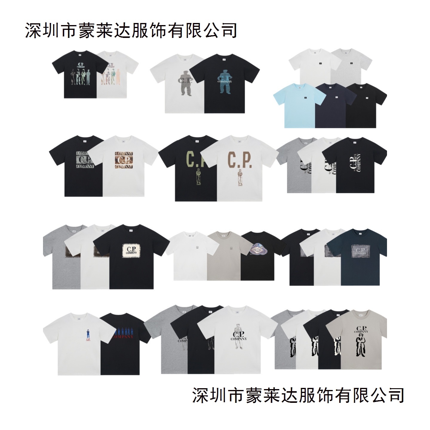 American-Style Cp Cross-Border Company Round-Neck Casual Printed Pure Cotton Fashionable Comfortable Loose Short-Sleeve Men's T-Shirt