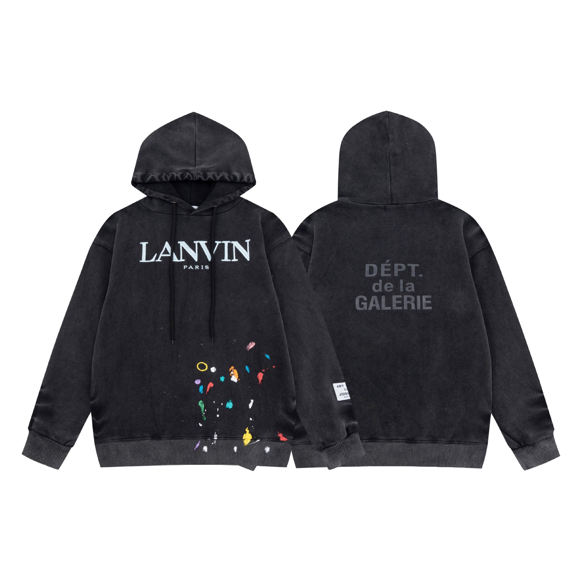 Correct version GALLERY DEPT embroidered classic letter logo fashion brand men's and women's loose High Street hooded sweater
