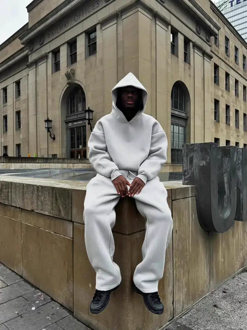 Saint Alexander tracksuit air layer fluffy hooded sweatshirt men's trendy pants loose suit