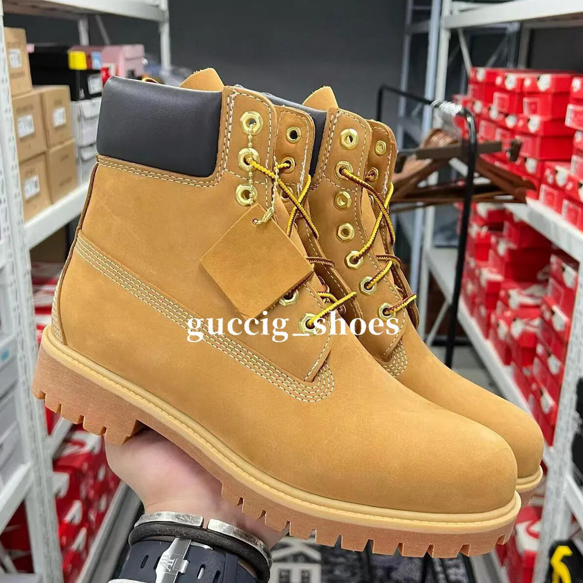In-Stock Timberland Genuine Leather Thick-Soled Height-Increasing Yellow Boots Pure Original High Version Wear-Resistant Warm Men's and Women's High-Top Martin Boots