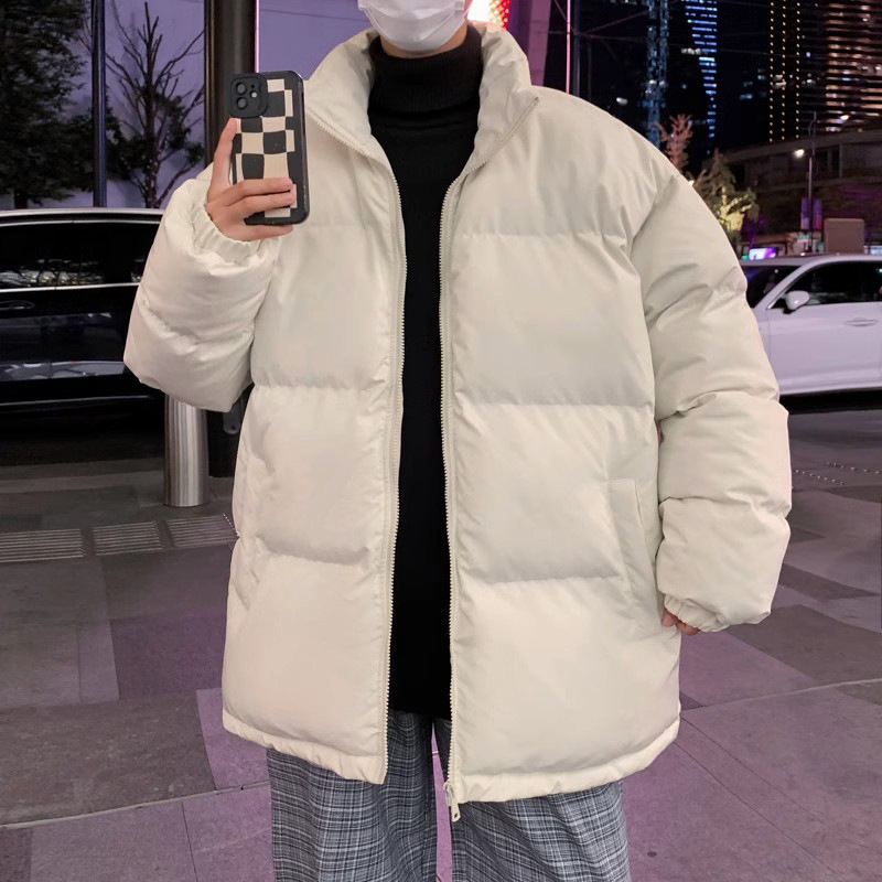 Down cotton-padded jacket cotton-padded jacket men's winter new fleece-lined thickened men's bread winter jinjiang cotton-padded jacket coat