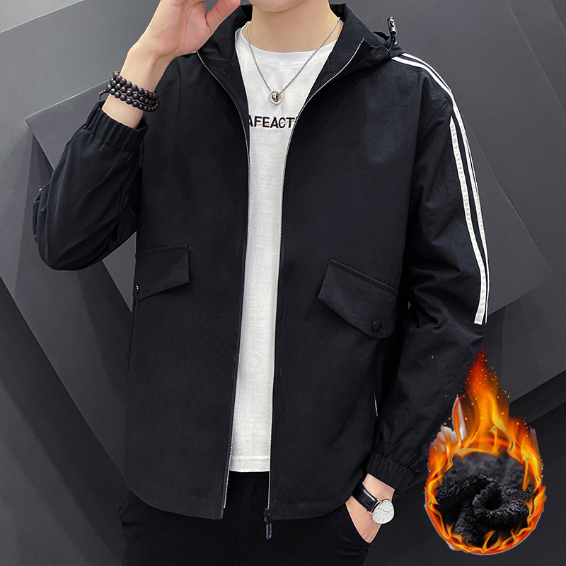Amazon Port Style Fleece Men's Jacket Air Force One Men's Aviator Jacket Hooded Fleece Jacket Trendy
