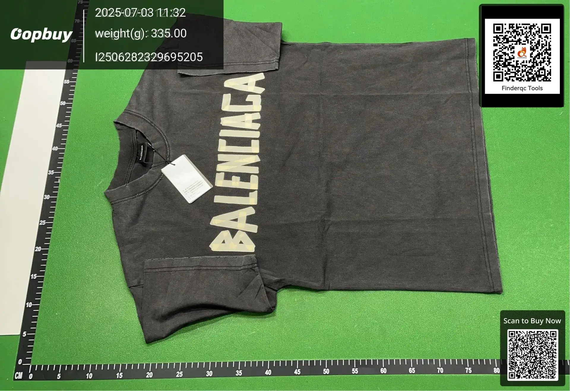 B Brand Trendy Ss24 Paris Tape Logo Distressed Washed Loose Short-Sleeve T-Shirt Loose Fit