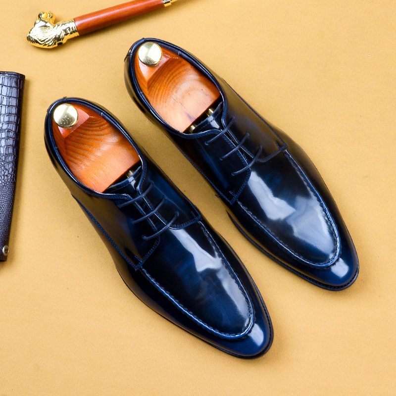 [vip for] business men's shoes formal casual british leather patent leather color-polished breathable pointed wedding shoes