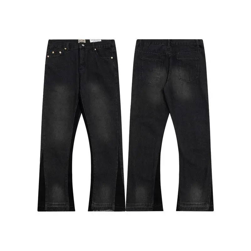 Splash-ink Graffiti Micro-horn Stitching Ripped Casual Loose Jeans